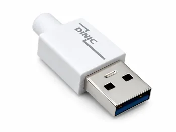 USB 3.1 кабел тип C - кабел за пренос на данни и зареждане 3.0 A, 5Gbps, 3A зареждане, бял, DINIC кутия с евроотвор, 2 м